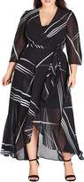 Thumbnail for your product : City Chic Power Lines Chiffon Wrap Maxi Dress