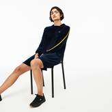 Thumbnail for your product : Lacoste Women's LIVE Piped Velour Flared Polo Dress