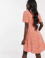 Thumbnail for your product : Nobody's Child wrap front skater dress in orange daisy print