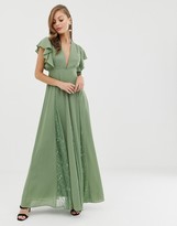 Thumbnail for your product : ASOS DESIGN maxi dress with lace godet panels