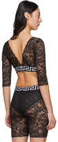 Thumbnail for your product : Versace Underwear Black Lace Three-Quarter Sleeve Medusa Bra