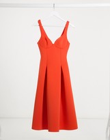 Thumbnail for your product : ASOS DESIGN cami midi skater dress with cup detail in red
