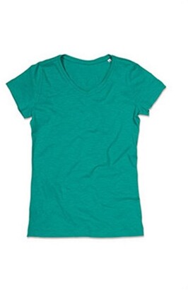 Stedman Stars Stedman Stars Womens/Ladies Sharon Slub V Neck T-Shirt  (Bahama Green) - ShopStyle
