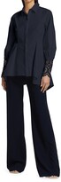 Thumbnail for your product : Lela Rose Embroidered Eyelet Poplin Shirt