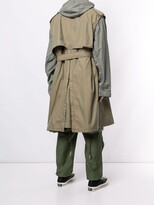 Thumbnail for your product : Maison Mihara Yasuhiro Two-Tone Hooded Trench Coat