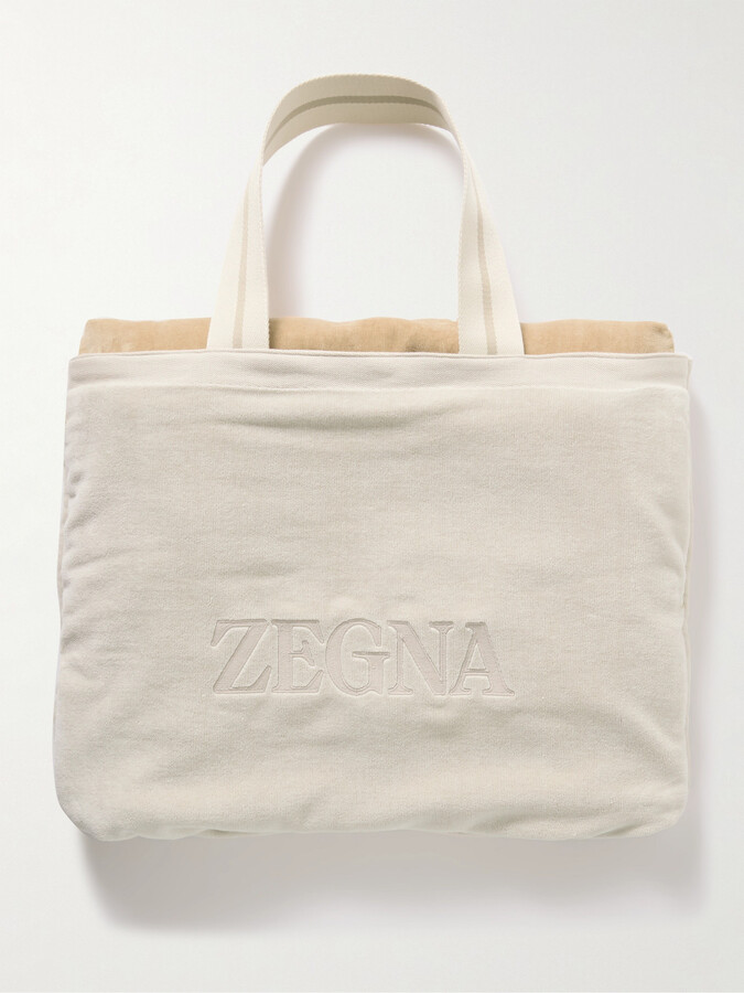Logo-Embroidered Cotton-Terry Beach Towel Tote Bag