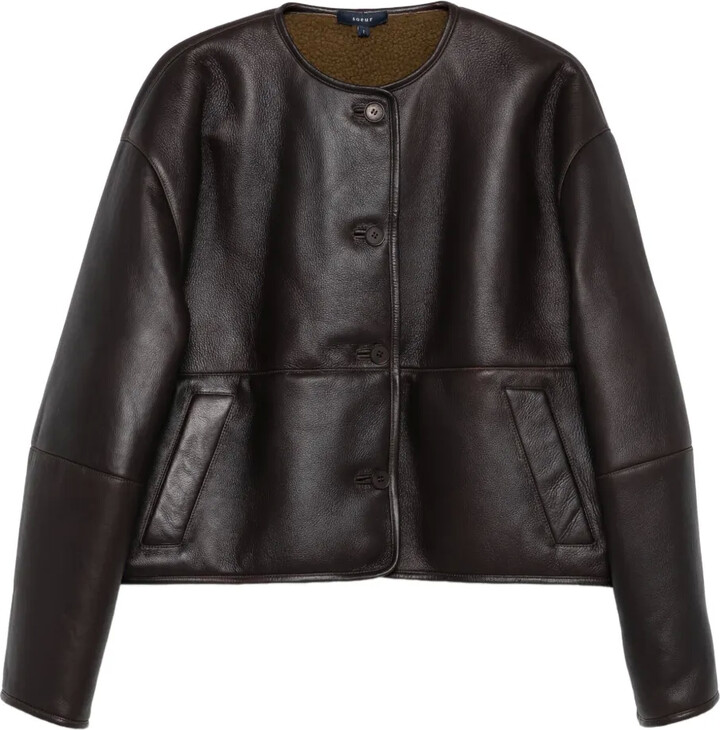 soeur Buttoned Leather Jacket