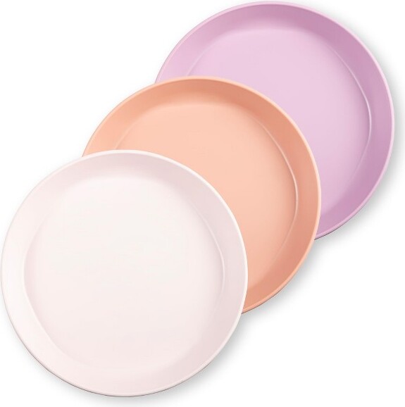 tiny twinkle TinyTwinkleTableware3-PackPlateSet,BPA-FreeCups,PlatesandBowlsforKids/Toddlers(Rose,Peach,Lilac)