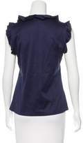 Thumbnail for your product : Valentino Ruffle-Trimmed Sleeveless Top