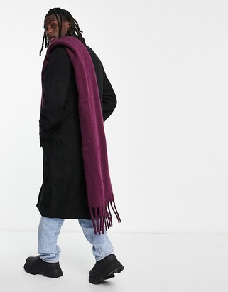 ASOS DESIGN blanket scarf in deep purple texture - ShopStyle Scarves