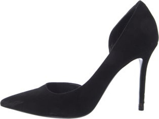 Celine Suede D'Orsay Pumps Black Pointed-Toes Includes Dust Bag