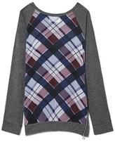 Thumbnail for your product : Two by Vince Camuto Plaid Mixed-material Sweatshirt