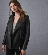 Thumbnail for your product : Reiss Marrisa Leather Longline Jacket