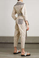 Thumbnail for your product : Yvonne S Belted Floral-print Cotton-twill Jumpsuit - White