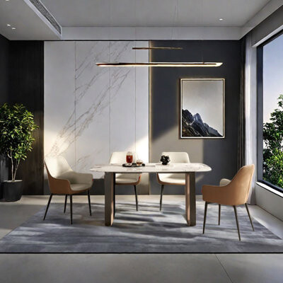 Zhang's SereneLodge Light luxury high-end dining table set