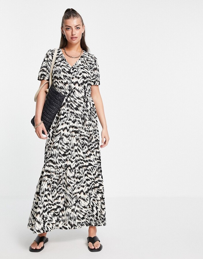 Vero Moda cotton maxi dress in abstract print - ShopStyle