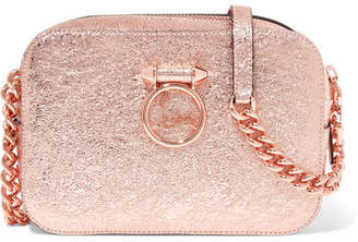 Christian Louboutin Rubylou Metallic Textured-leather Shoulder Bag - Pink
