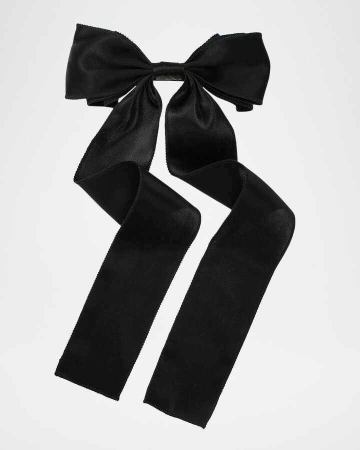L. Erickson USA Long Satin Bow Barrette