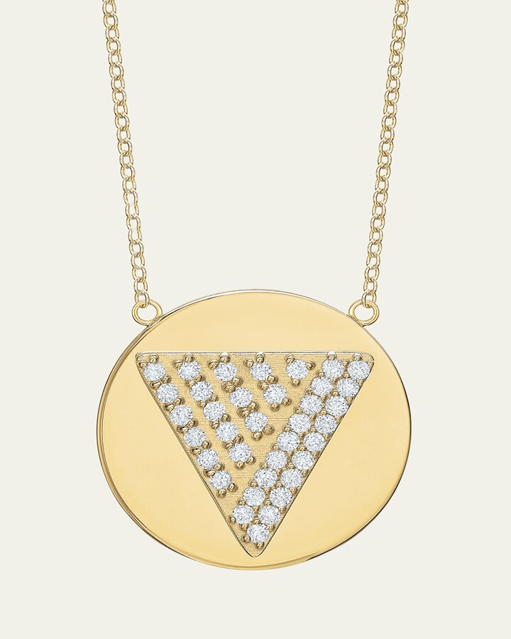 Tracee Nichols 14K Gold Love Triangle Diamond Token Necklace