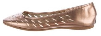 Diane von Furstenberg Metallic Round-Toe Flats