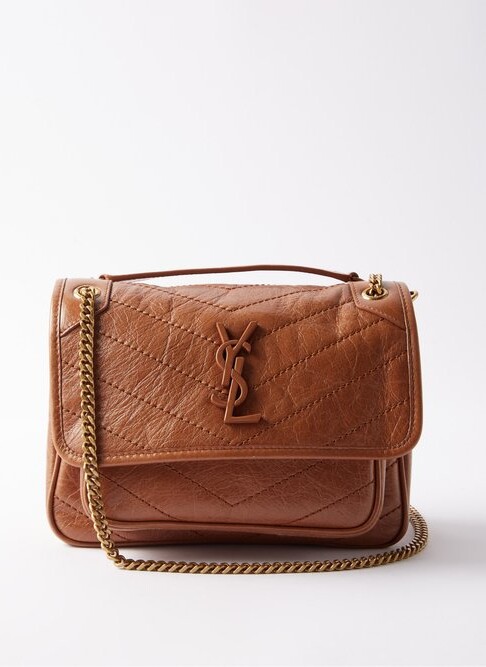 SAINT LAURENT Niki Baby bag Bronze Leather ref.491135 - Joli Closet