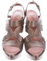 Thumbnail for your product : Alaia Metallic Leather Cutout Sandals