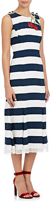 Dolce & Gabbana Women's Cherry-Motif Striped A-Line Dress