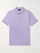 Thumbnail for your product : Dunhill Logo-Embroidered Cotton-Pique Polo Shirt - Men - Purple - XXL