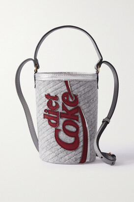 Anya Hindmarch Diet Coke Leather-appliquéd Recycled Felt Shoulder Bag - Gray