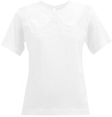 Thumbnail for your product : See by Chloe Lace-trim Peter Pan-collar Cotton-jersey T-shirt - White