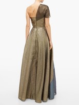 Thumbnail for your product : Roland Mouret Savannah Draped Lame-cloque Gown - Gold
