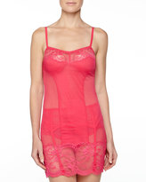 Thumbnail for your product : La Perla Silver Begonia Lace/Mesh Chemise