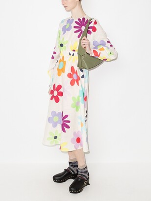 Mira Mikati Floral Print Midi Dress