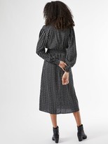 Thumbnail for your product : Dorothy Perkins Shirred Waist V Neck Midi Spot Print Dress Black