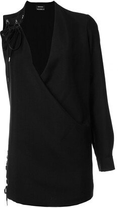 Anthony Vaccarello One Sleeve Lace-Up Dress
