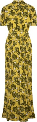 Diane von Furstenberg Paddy Long Dress In Yellow Printed Cotton