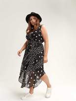 Thumbnail for your product : Love & Legend Polka Dot Faux-Wrap Maxi Dress