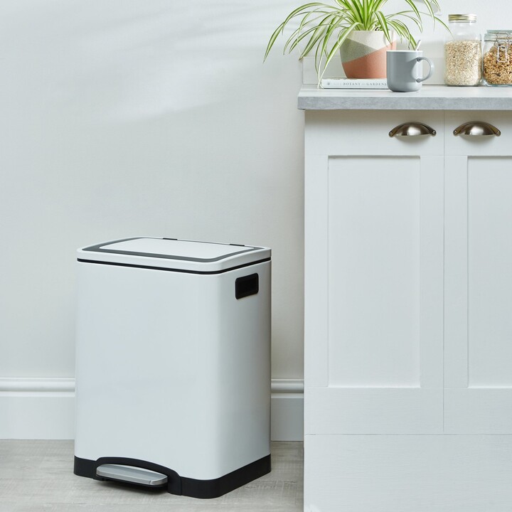 Dunelm White Gloss 30L Low Recycling Bin White ShopStyle Wine Buckets