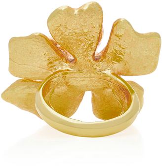 Oscar de la Renta Bold Gold-Tone Flower Ring