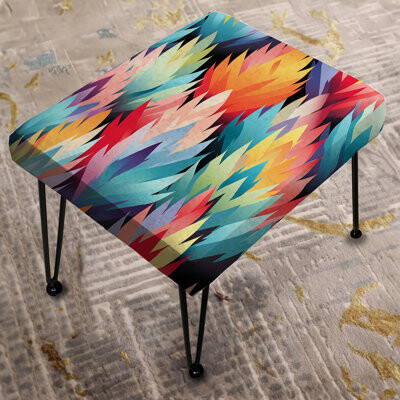Design Art Colorful Bohemian Ikat Harmony Brilliance - Ikat Rectangle Ottoman