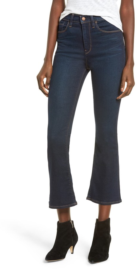 high waist crop flare jeans