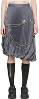 Thumbnail for your product : we11done Grey Wool & Polyester Midi Skirt