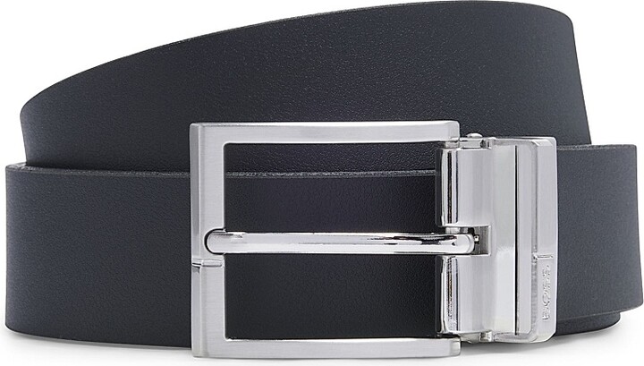 Men's Reversible Belt in Italian Leather - Black