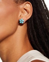 Thumbnail for your product : Paul Morelli Small Turquoise Petal Button Earrings with Rubies