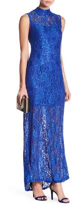 Marina Sleeveless Lace Sequin Gown