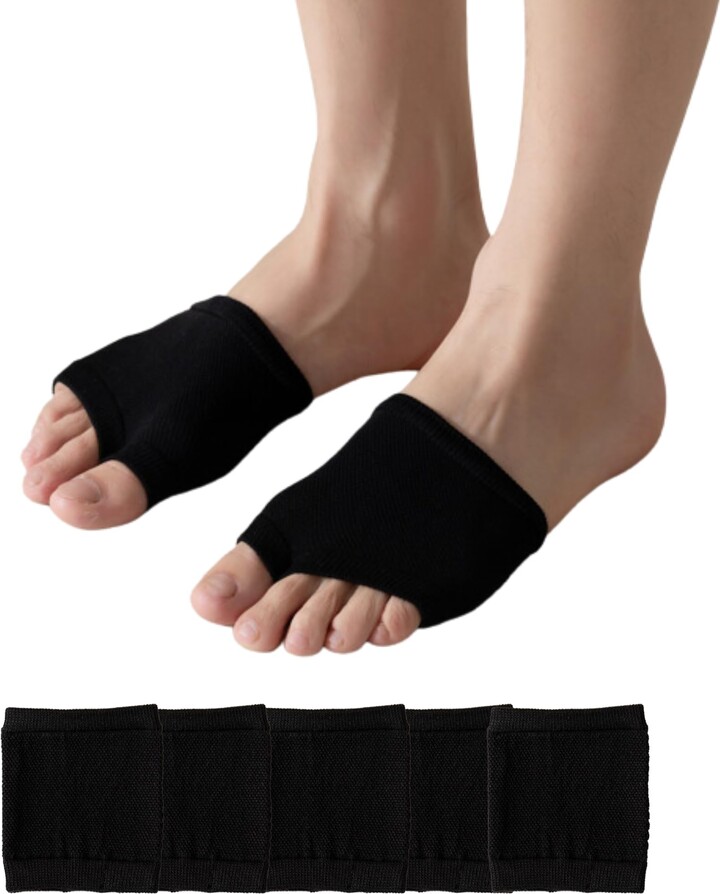 DUNKOING Women Open Toe Half Socks Cotton Peep Toe Mule