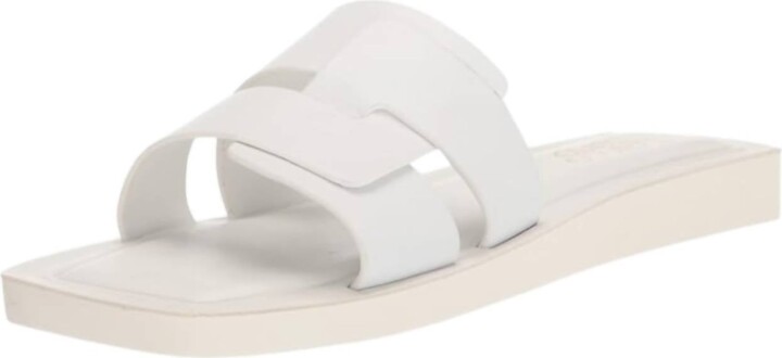 Women's Caprislide Slide Sandal In White Leather