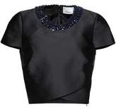 Thumbnail for your product : 3.1 Phillip Lim Embellished Wrap-Effect Duchesse-Satin Top