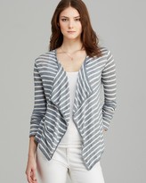 Thumbnail for your product : Majestic Draped Open Stripe Cardigan