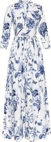 Thumbnail for your product : Oscar de la Renta Floral-Print Pleated Midi Dress